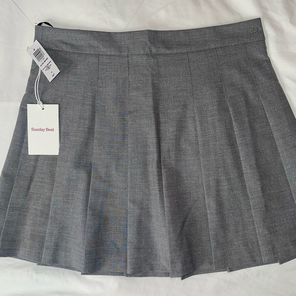 ARITZIA SUNDAY BEST GREY PLEATED SKIRT